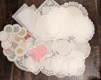 Paper Doilies Assortment, Vintage Ephemera for Junk Journals, Scrapbooking