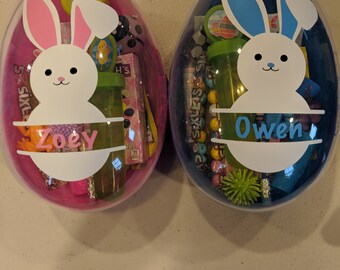 Personalized Easter Egg, Bunny or Cross Design, Easter Basket Filler
