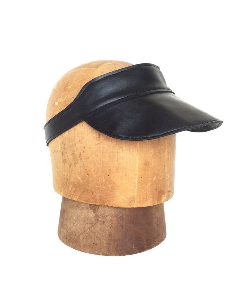 Leather Visor Huntington Visor in Black Leather