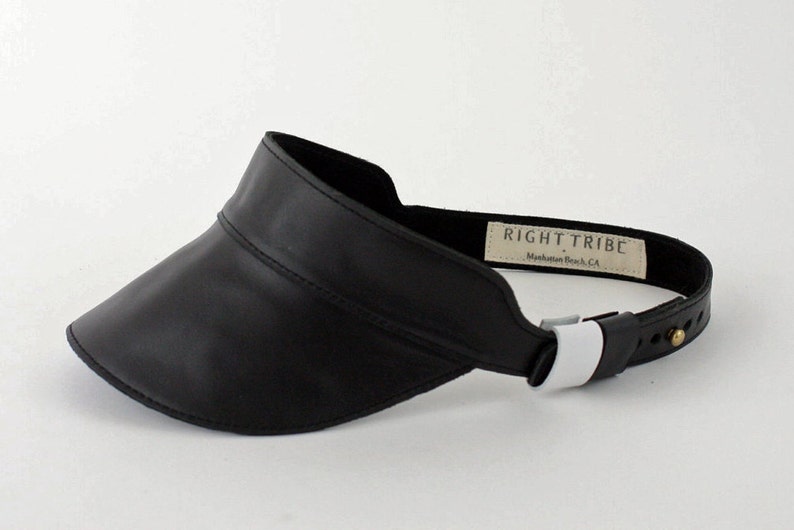 Leather Visor Huntington Visor in Black Leather