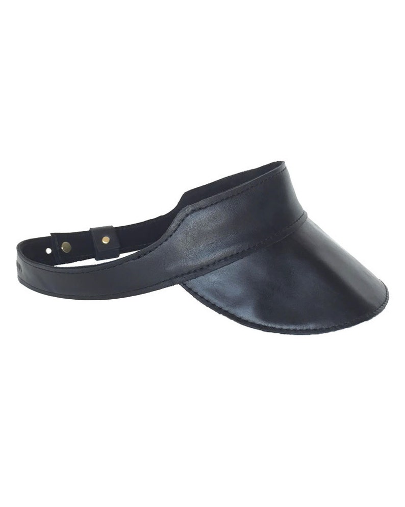 Leather Visor Huntington Visor in Black Leather