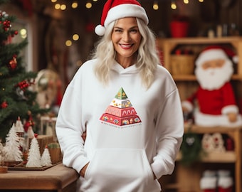 Elf-Inspired ‘Candy, Candy Canes, Candy Corn, and Syrup’ Hoodie, 4 Major Food Groups Quote, Funny Christmas Movie Sweatshirt & Long Sleeve
