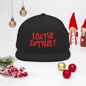 Snapback &quot;Loathe Entirely&quot; for Holiday Rebels | Dad Cap Grinch Hat | Holiday Trucker Hat | Stylish Christmas Hat | Grinch Loath Entirely