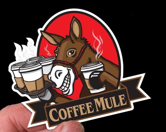 Coffee Mule Waterproof Sticker or Magnet