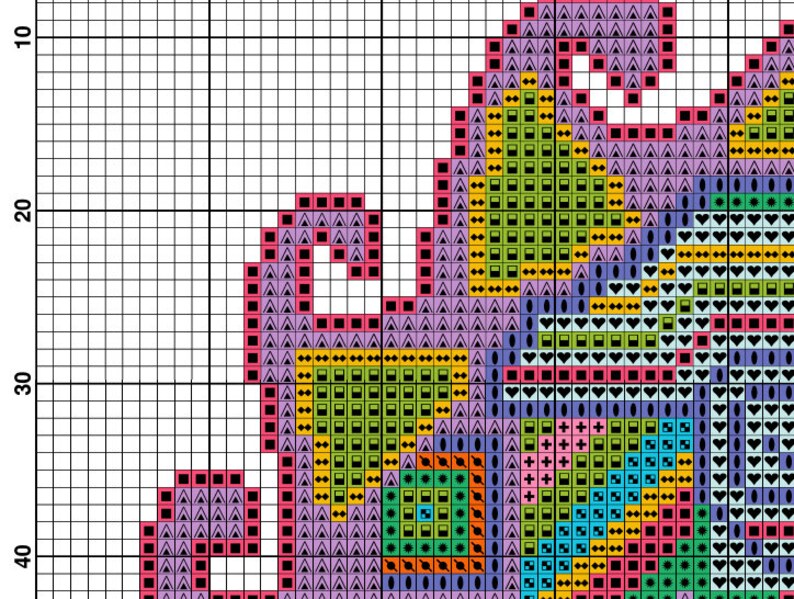 Seahorse abstract original Crazy Seahorse Animal modern cross stitch pdf pattern BOGO FREE pdf pattern instant download #336 Abstract