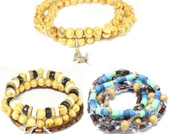 Wooden Bracelet Kit Bundle for Kids – DIY Bead Jewellery Making Set with Charms – Creative Wooden Craft Activity