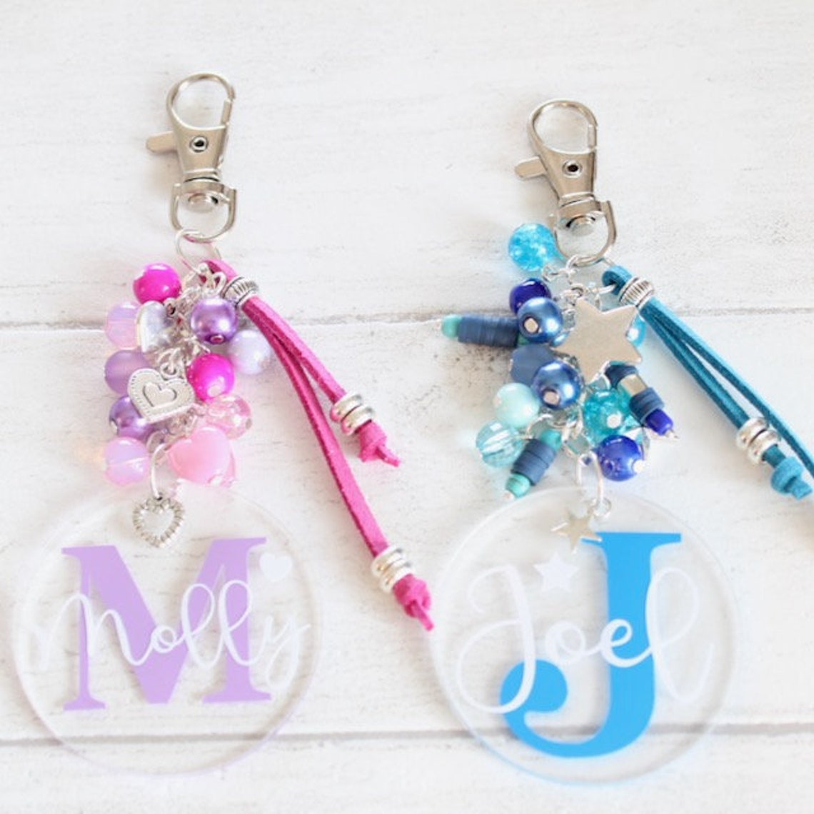 Personalised Beaded Bag Charm Kit for Kids and Adults DIY Etsy