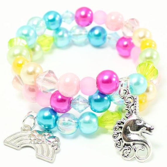 Rainbow Unicorn Bracelet Kit Jewellery Making Kit Unicorn Etsy