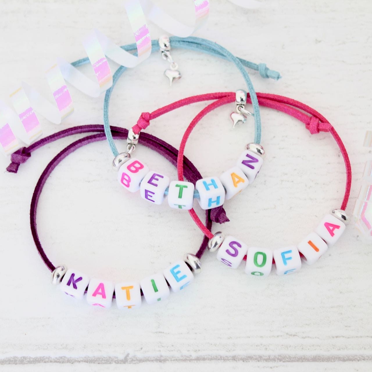 Personalised Name Friendship Bracelets Party Bag Favours - Kids Party Bag Fillers, Kids Jewellery, Personalised Jewellery, Birthday Gift