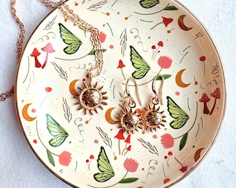 Floral Butterfly Ceramic Trinket Dish – Jewellery Holder & Ring Dish | Nature-Inspired Home Decor | Gift for Her