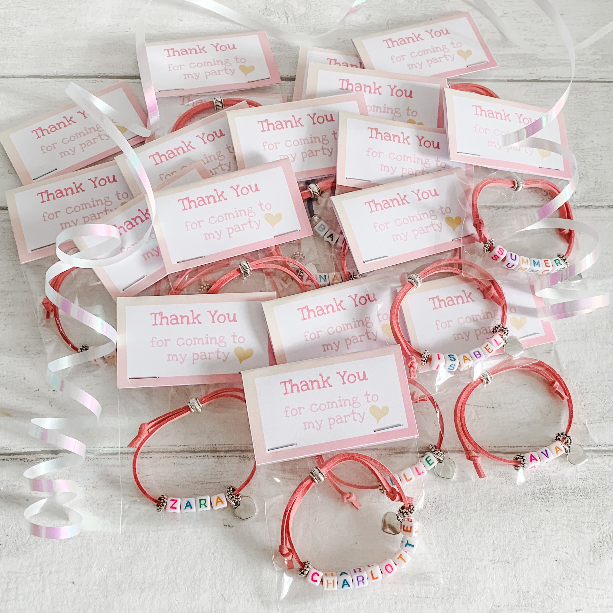 Personalised Name Friendship Bracelets Party Bag Favours - Kids Party Bag Fillers, Kids Jewellery, Personalised Jewellery, Birthday Gift