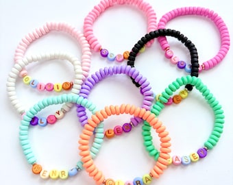 Personalised Name Bracelet and Necklace Set – Custom Beaded Jewellery, Letter Bead Necklace, Friendship Bracelet for Kids and Adults