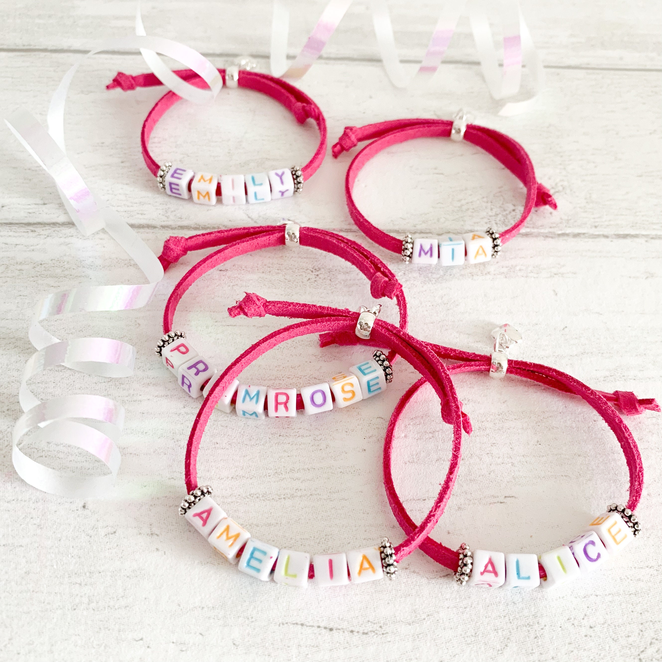 Personalised Name Friendship Bracelets Party Bag Favours - Kids Party Bag Fillers, Kids Jewellery, Personalised Jewellery, Birthday Gift