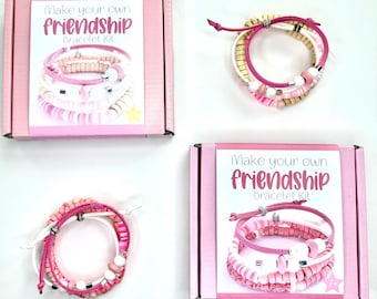 Girls Bracelet Making Kit Bundle – Cherry Blossom & Flower Town Craft Sets for Kids Age 6+ – Cute DIY Jewellery Gift