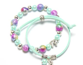 Unicorn Jewellery Making Kit – Sparkly Bead Set for Kids to Create and Stack Bracelets