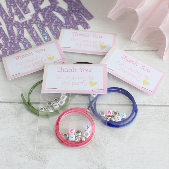 Personalised Name Friendship Bracelets Party Bag Favours - Kids Party Bag Fillers, Kids Jewellery, Personalised Jewellery, Birthday Gift