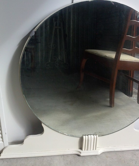 Art Deco Round Mirror Beautiful Very Vintage Decor For Your Etsy