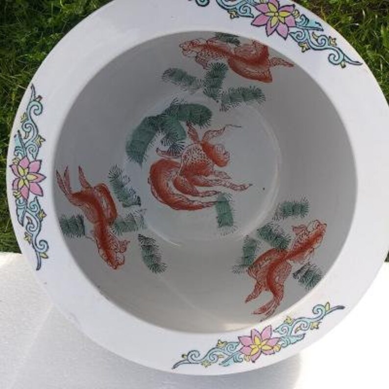 Fishbowl Planter Pot With Wooden Stand. Lovely Deep Green - Etsy