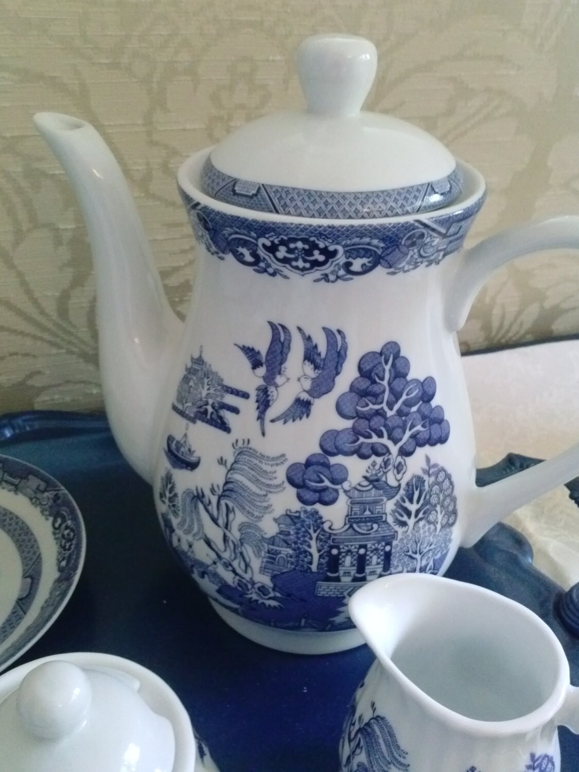 Blue Willow Tea Set Royal Cuthbertson 8 pice Tea Set for Etsy