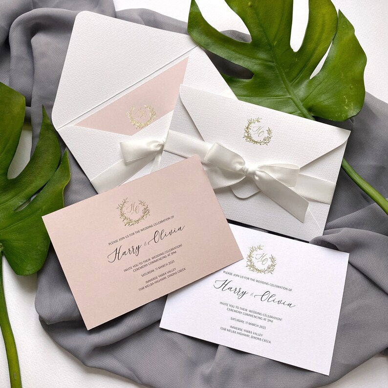 Wedding Invitation / Letterpress Invites / Envelope Embossing Etsy