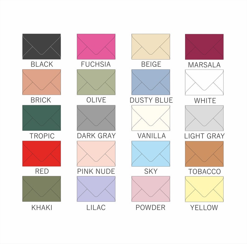 Letterpress Envelope / Colorful Envelope 4x6 / Envelopes C6 / Etsy