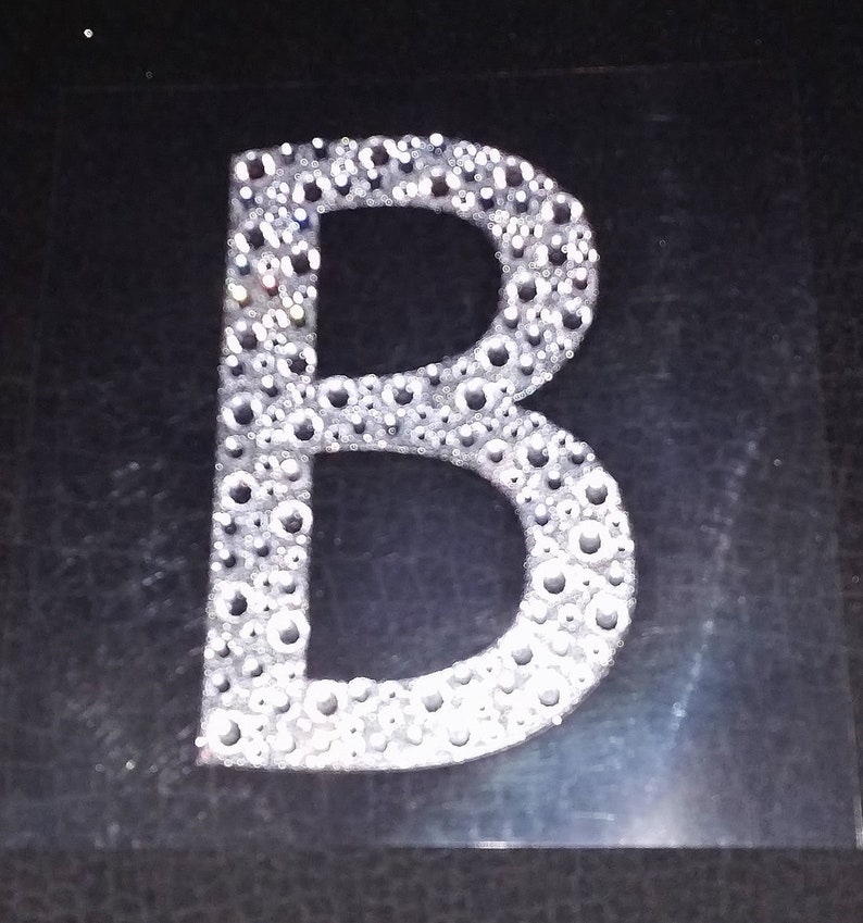 large silver glitter clear rhinestone block letter monogram etsy
