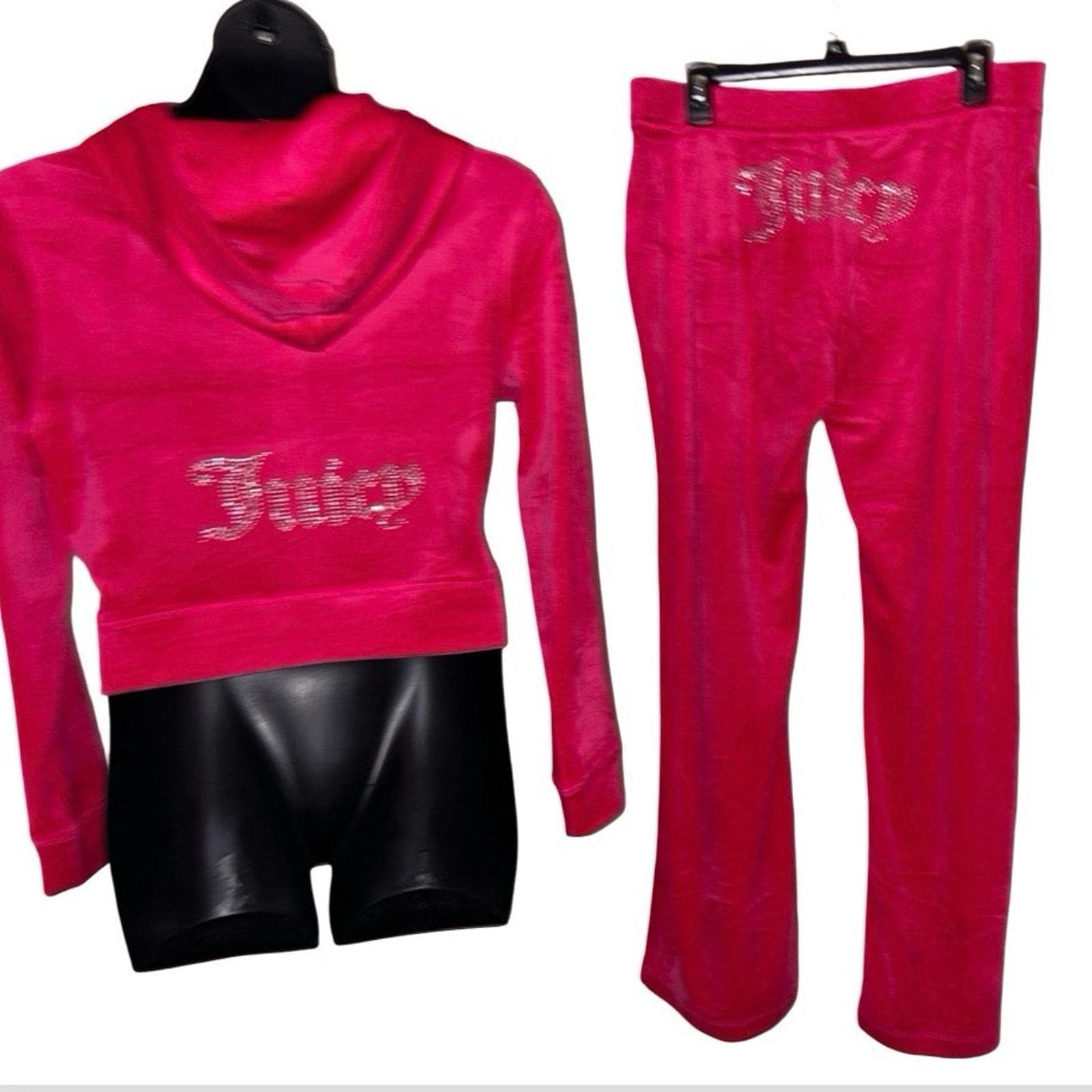 Juicy Couture Pink Bundle Velour Set Juicy Couture Pink Velour Tracksuit Set Hoodie Pants  main image 2