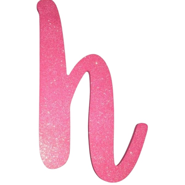 Large Pink Glitter Lowercase Letter “h” Wall Decor