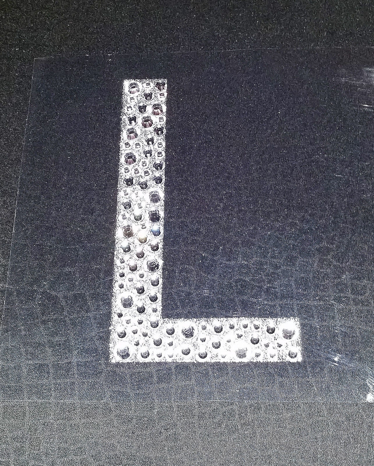 Large Silver Glitter & Clear Rhinestone BLOCK Letter Monogram Sticker 4 ...