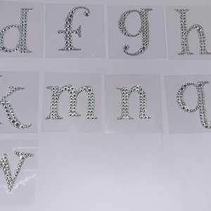Clear Rhinestone Lowercase Letter Monogram Sticker 1.5” x 1&quot;