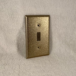 Bling Gold Glitter on Metal Single Toggle Light Switch Wallplate