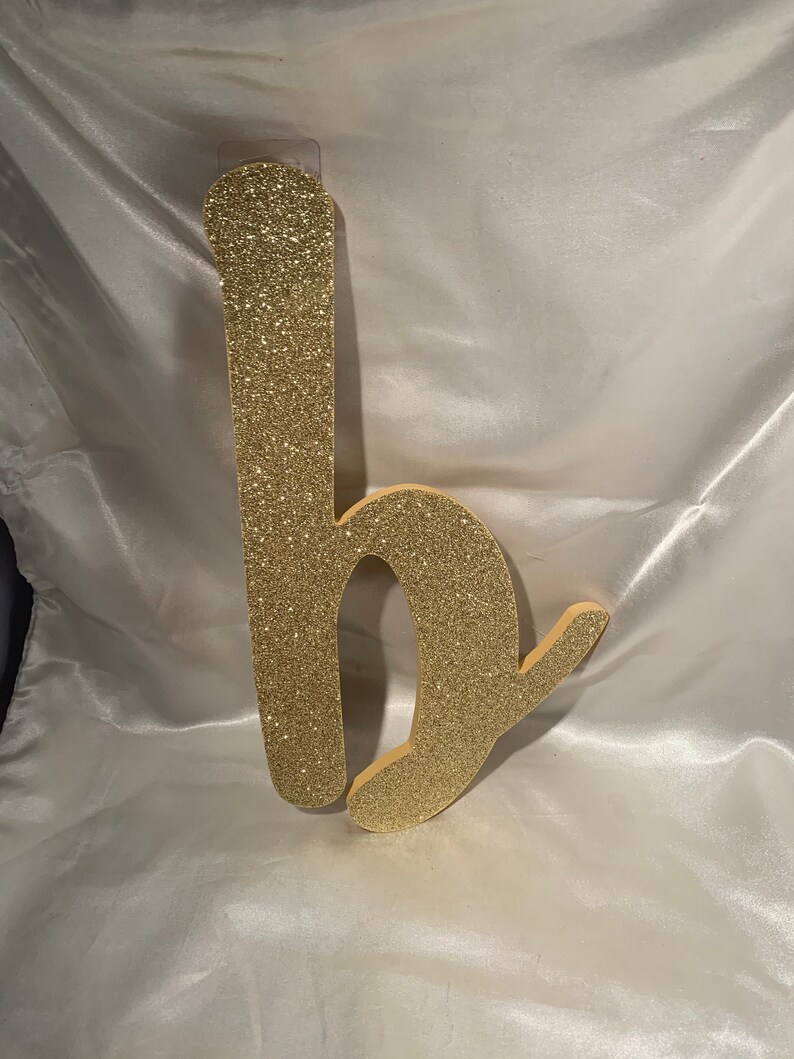 Large Gold Glitter Lowercase Letter b Wall Decor Etsy