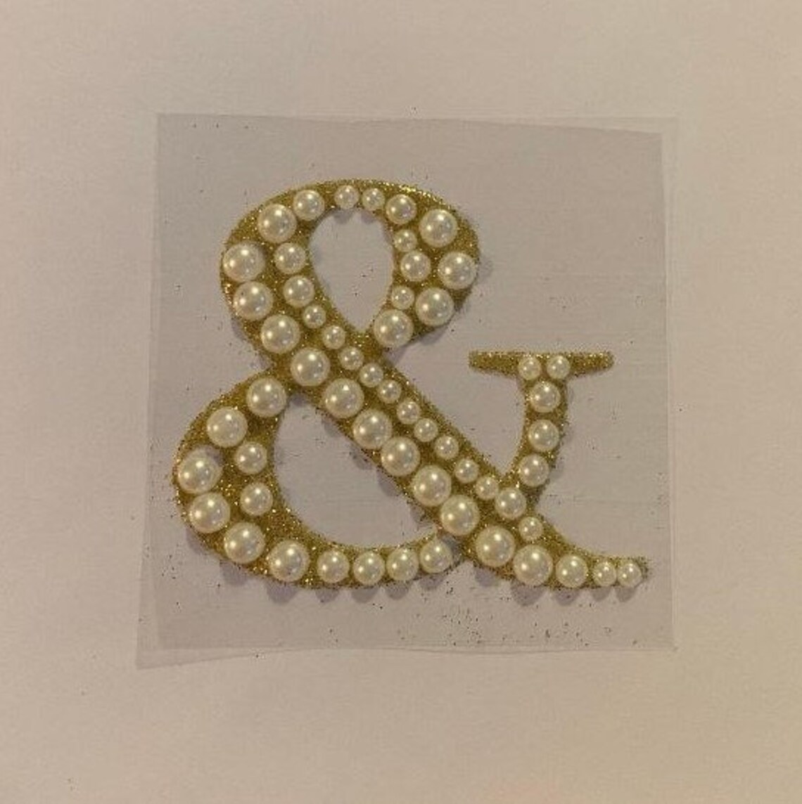 Gold Glitter W/ Faux Pearl BLOCK Letter Monogram Sticker Etsy
