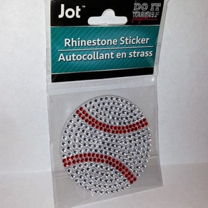 Bling Rhinestone Sports Sticker - Baseball, Soccer, Basketball, Volleyball or Football  2.5&quot;