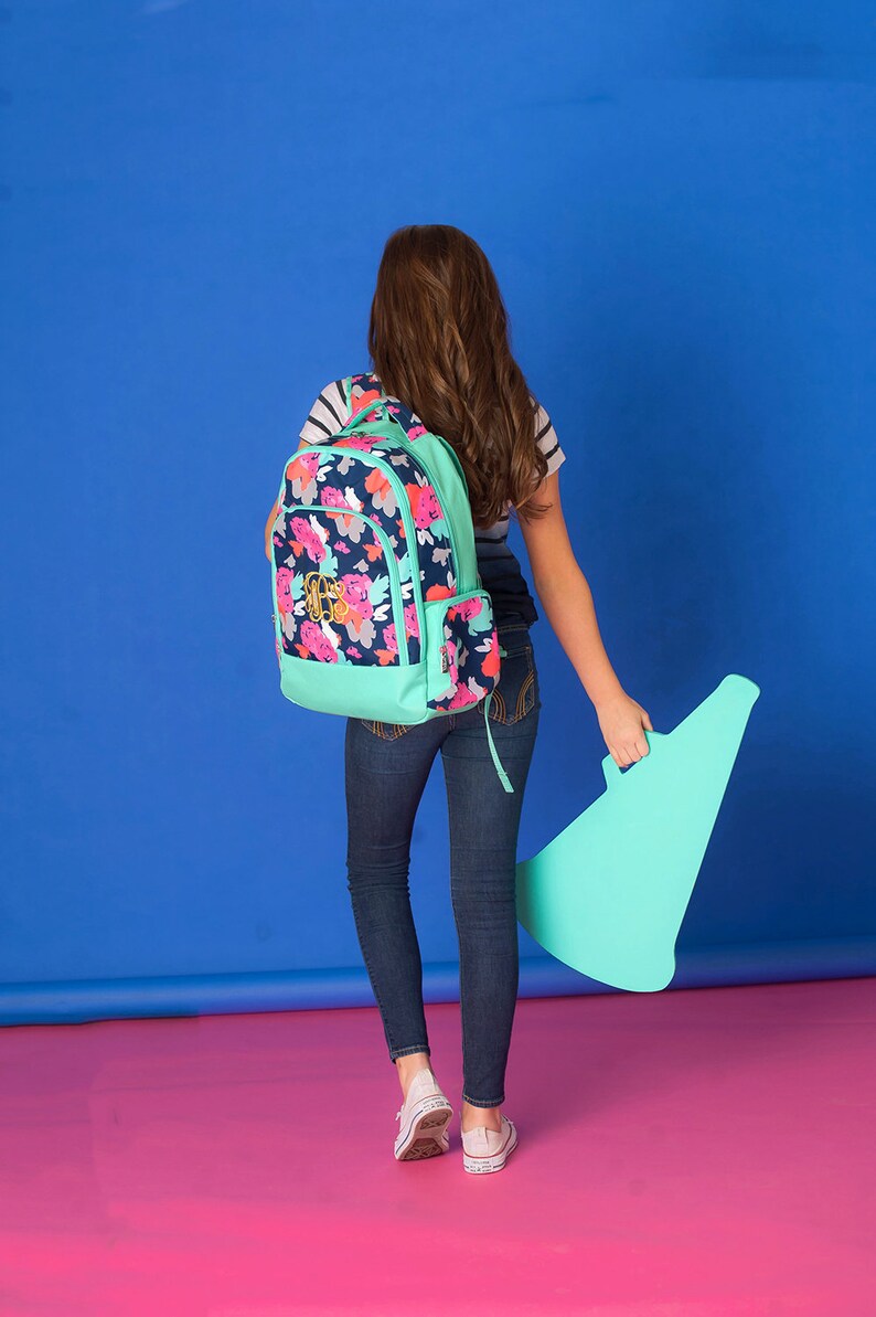 Amelia Print Viv /& Lou Monogrammed School Backpack Free Monogramming