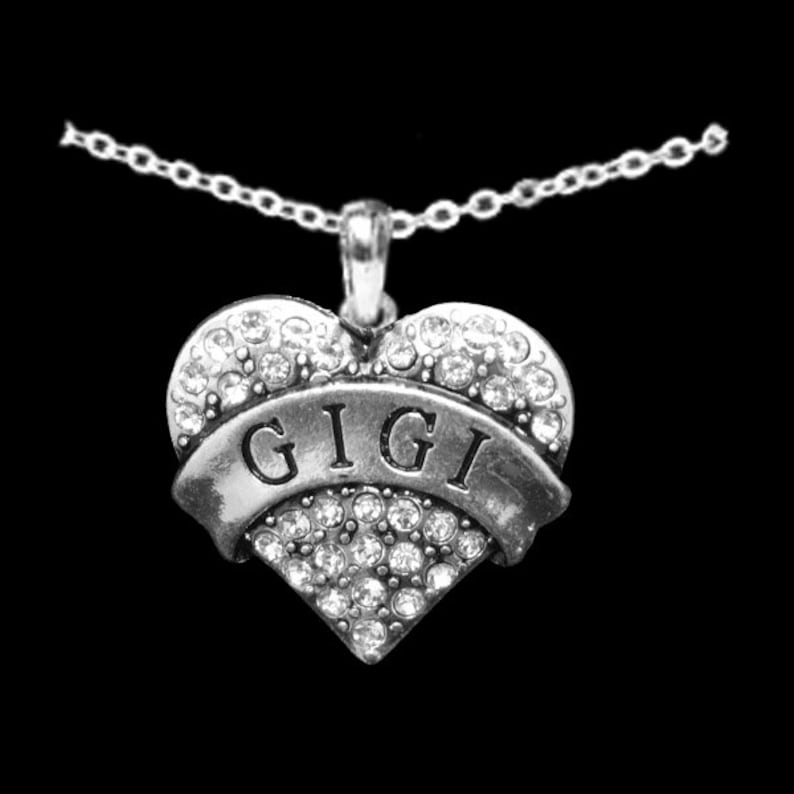 Gigi Heart Shaped Rhinestone Charm Necklace