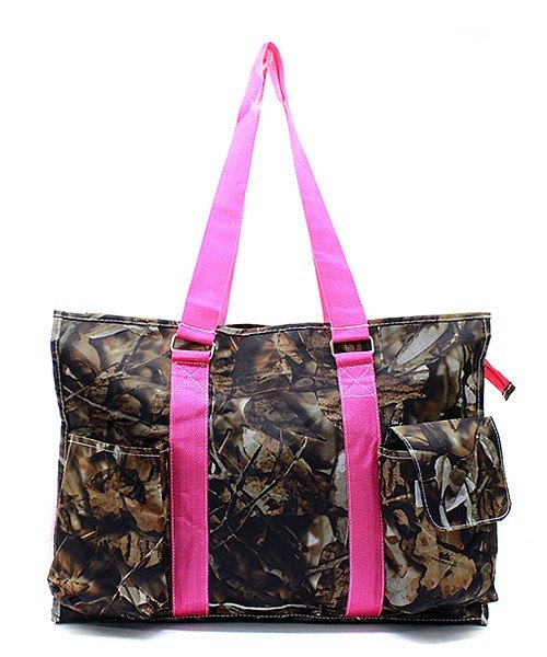 Camouflage Print Large Size Utility Tote Bag Hot Pink Trim | Etsy