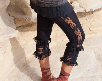 Boho leggings, Steampunk leggings for women - Anano (0078)