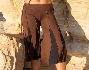 Flared pants made of soft lycra, yoga pants - (0041)