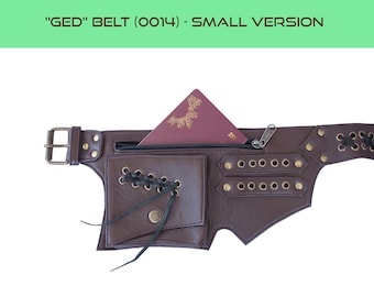 Leather utility belt made of genuine leather [SMALLER VERSION] - Ged (0014)