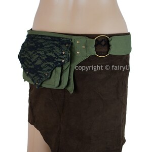 Hip belt bag, made of strong padded cotton. Boho style - (0011)
