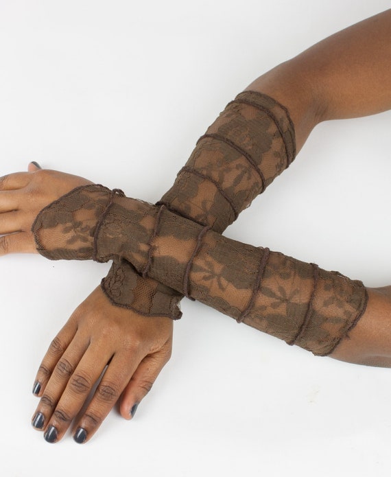 Steampunk gloves, fairy sleeves, lace sleeves, alternative clothing, pixie accessories, boho sleeves (0007)