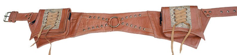 Leather utility belt, perfect for travel and festivals. Burning Man style 0015 image 2