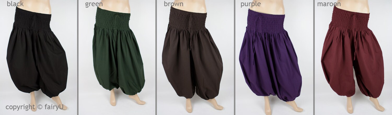 Harem Pants, Hippie Trousers, Baggy Pants, Drop Crotch Pants, Aladdin