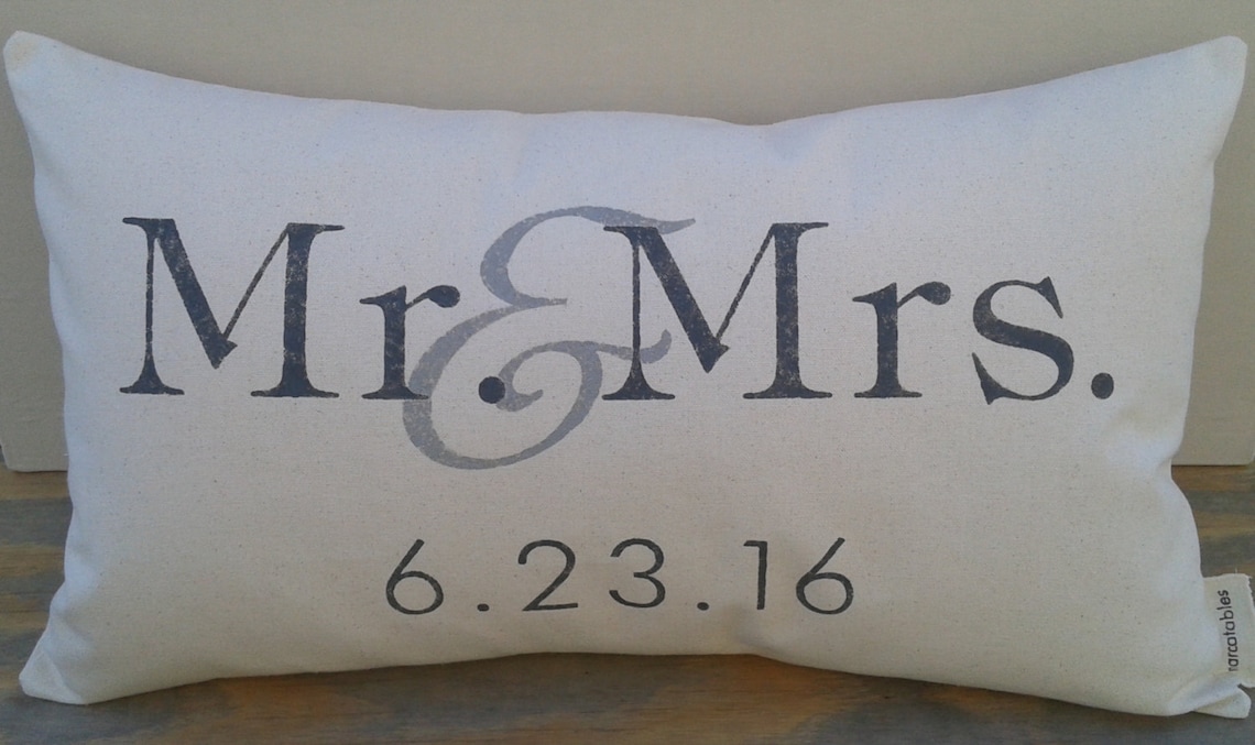 Mr. and Mrs. Custom Lumbar Pillow Cover W/pillow Insert, Wedding