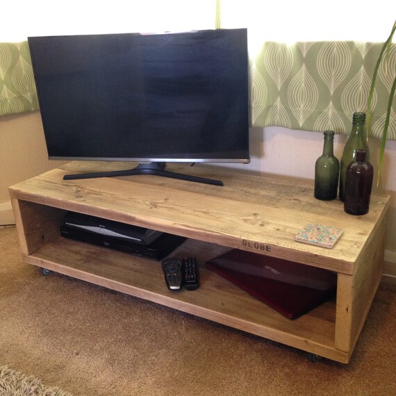 Scaffold Board Coffee Table Tv Unit Upcycled From Reclaimed Rustic Timber