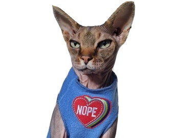 sizes NOPE muscle vest for a Sphynx cat clothes, cat sweater,  Katzenbekleidung, HOTSPHYNX