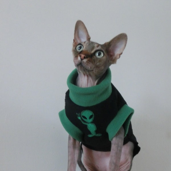 ALIEN clothes for a Sphynx cat winter HOTSPHYNX naked cat pet clothes, costume for a cat