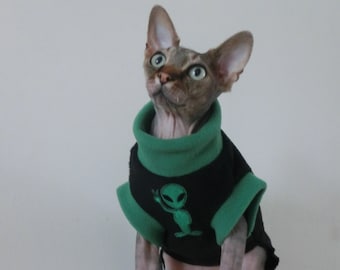 ALIEN clothes for a Sphynx cat winter HOTSPHYNX naked cat pet clothes, costume for a cat