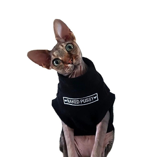 fleece NAKED cat, devil Sphynx cat  clothes for a cat, cat coat, top for a Sphynx cat - cat clothes, sphynx clothes,  HOTSPHYNX